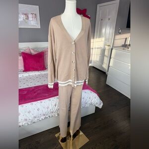 Cozy Tan Cardigan and Pants Set